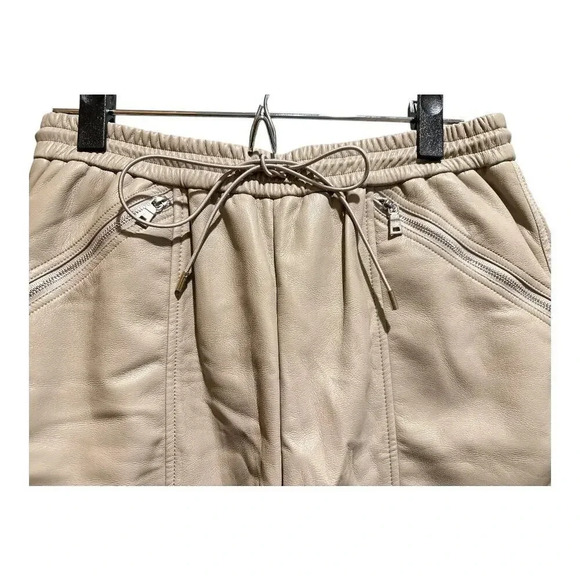 NWT Jonathan Simkhai Violet Vegan Leather Track Pant In Gray | Size M - Picture 3 of 4